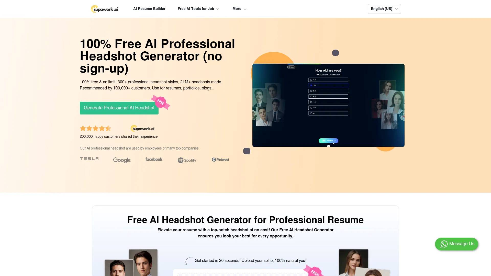 Free AI Headshot Generator | Supawork AI